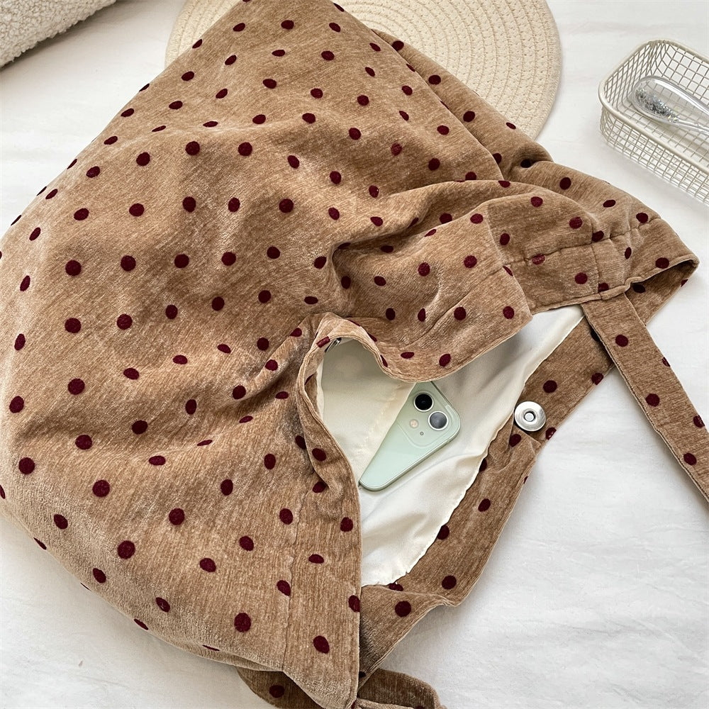 Feminine Polka Dot Slouchy Everyday Bag