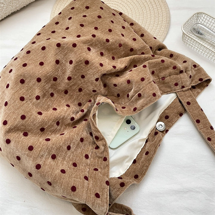 Feminine Polka Dot Slouchy Everyday Bag