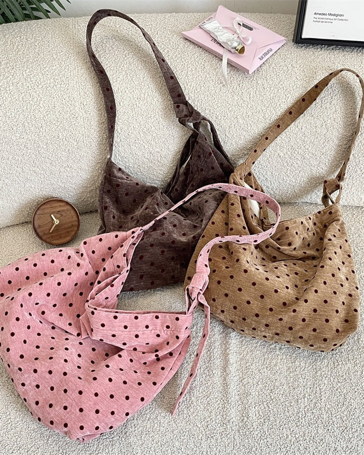 Feminine Polka Dot Slouchy Everyday Bag
