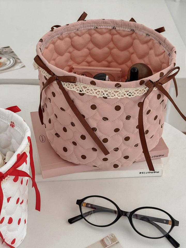 Coquette Quilted Dot Storage Basket