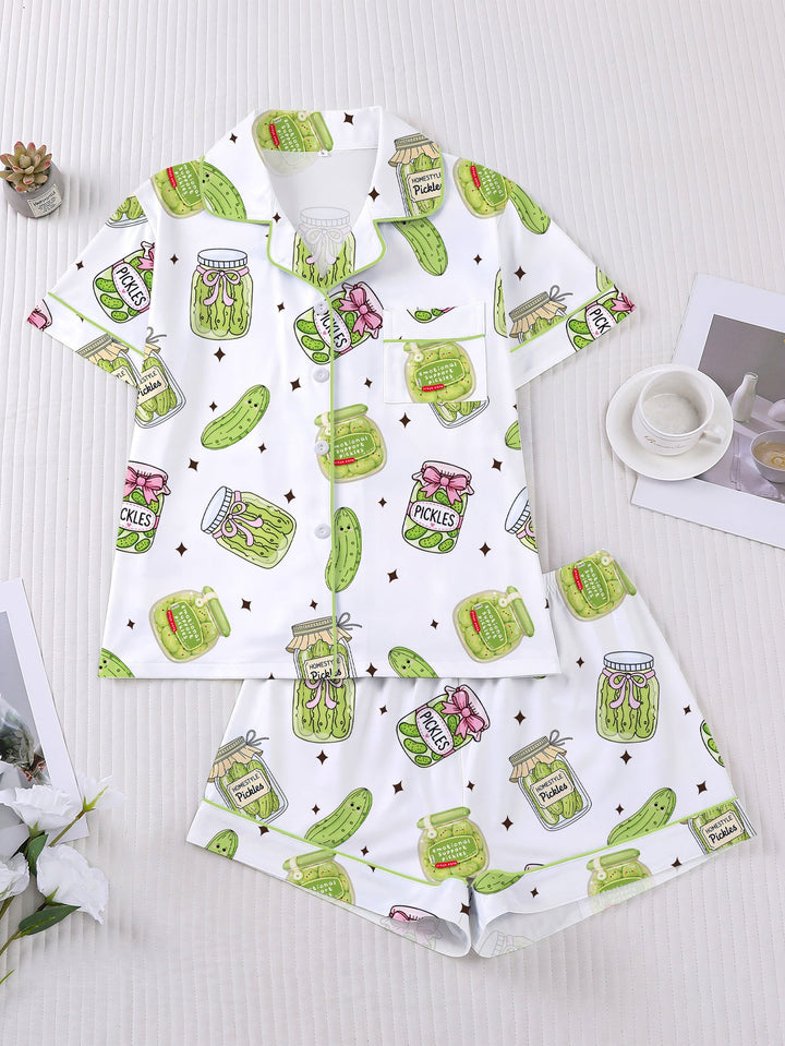 Pickle Print Pajama Set