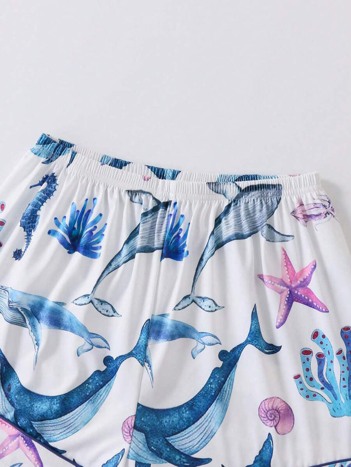 Whale Print Pajama Set