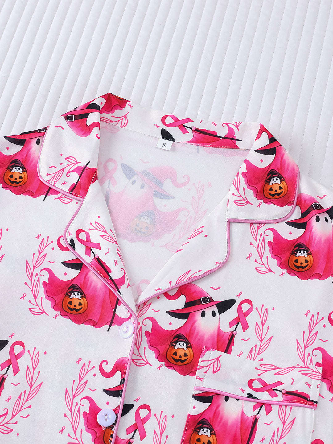 Pink Ribbon Ghost Pajama Set