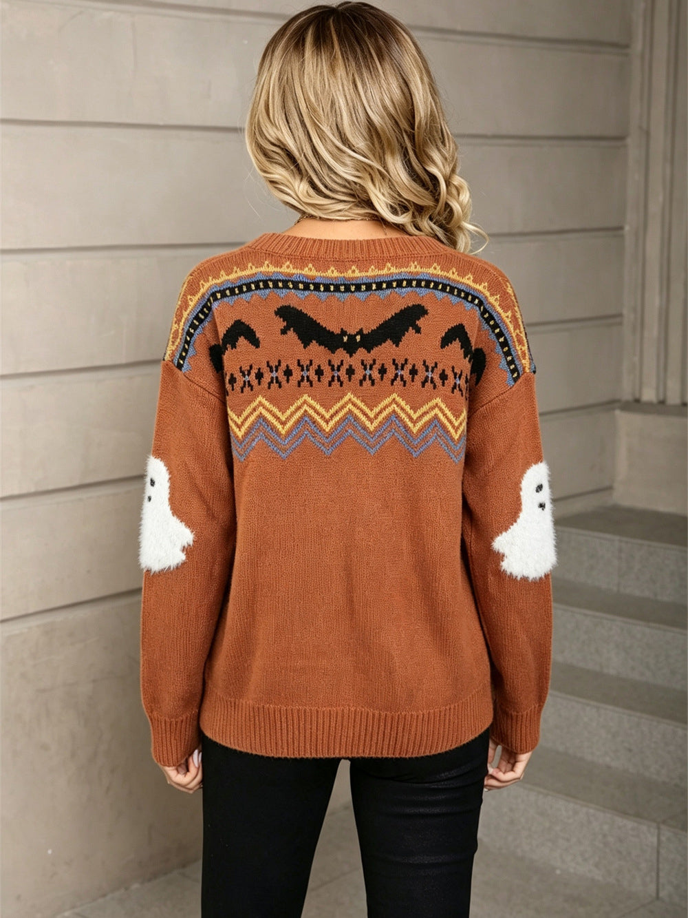 Spooky Bat & Ghost Knit Cardigan