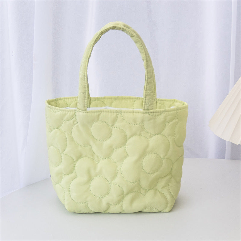 Pastel Quilted Flower Mini Tote Bag