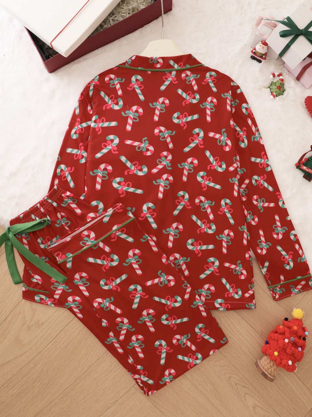Candy Cane Holiday Long Sleeve Pajama Set