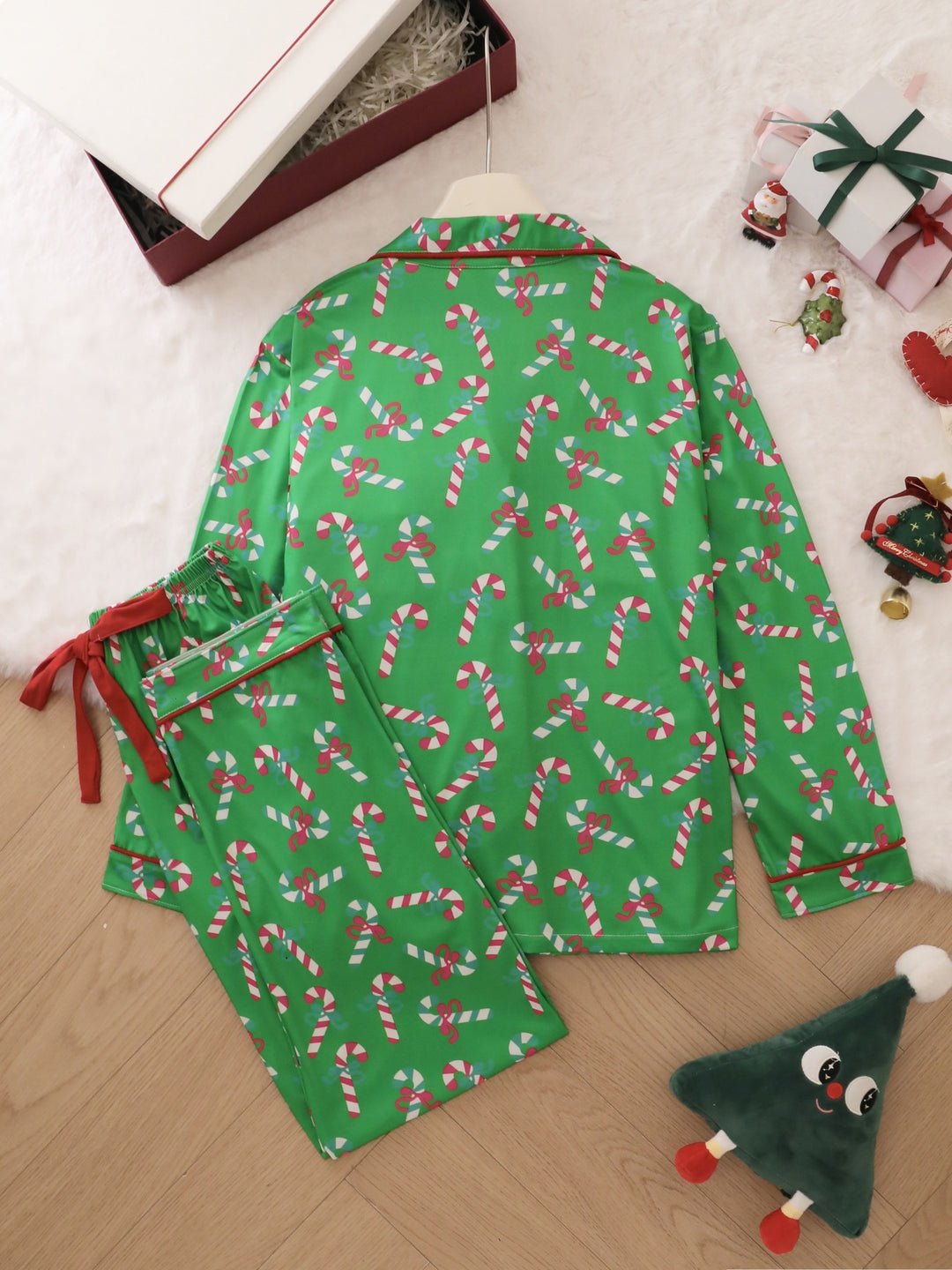Candy Cane Holiday Long Sleeve Pajama Set