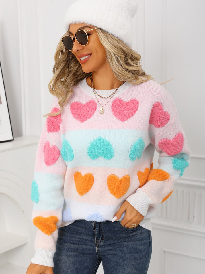 Colorful Heart Sweater