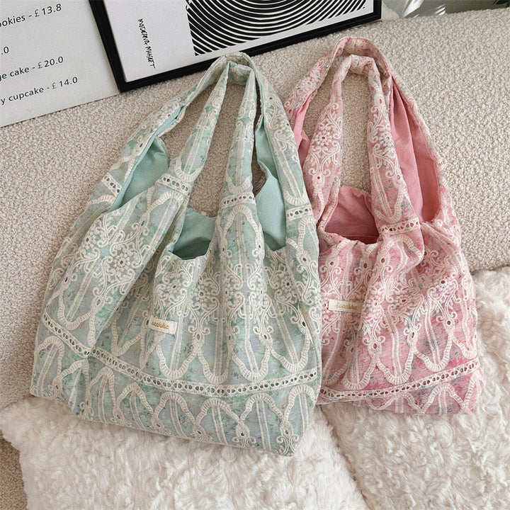 Lace Detail Slouchy Shoulder Bag