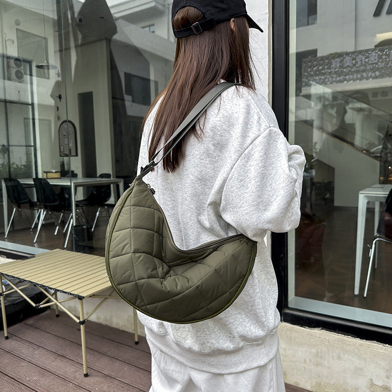 Quilted Crescent Shoulder Bag