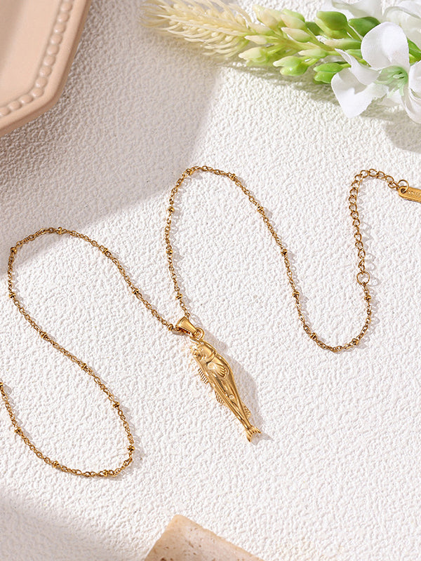 Fish Pendant Charm Necklace