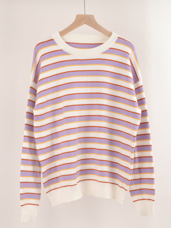 Multi Stripe Crew Neck Sweater