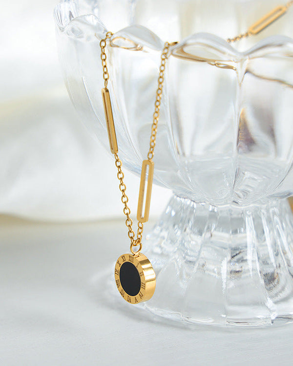 Roman Disc Pendant Necklace