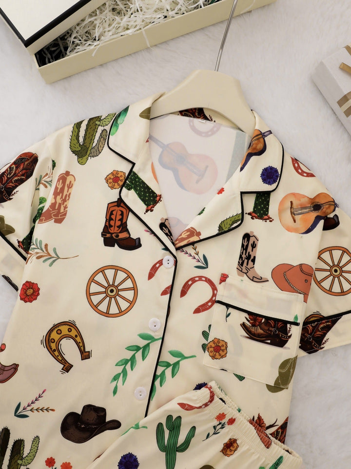 Western Print Pajama Set