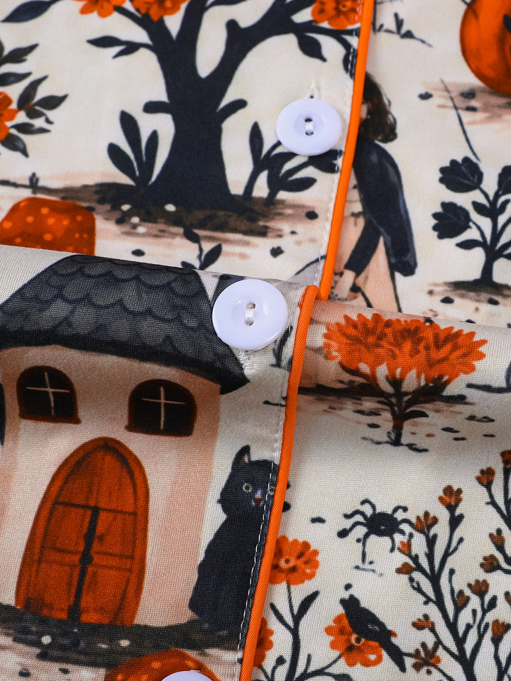 Enchanted Halloween Garden Short Pajama Set