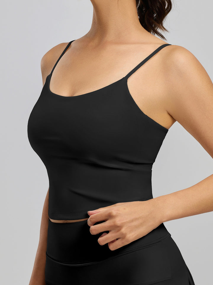 Long Line Thin Strap Padded Sports Bra