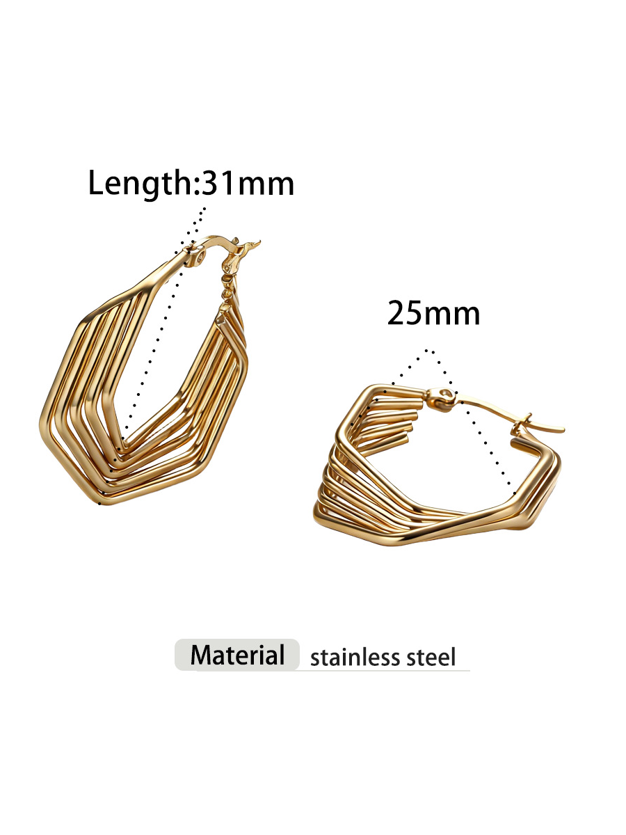 Layered Geometric Hoop Earrings