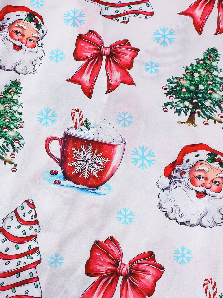 Vintage Christmas Santa Short Pajama Set