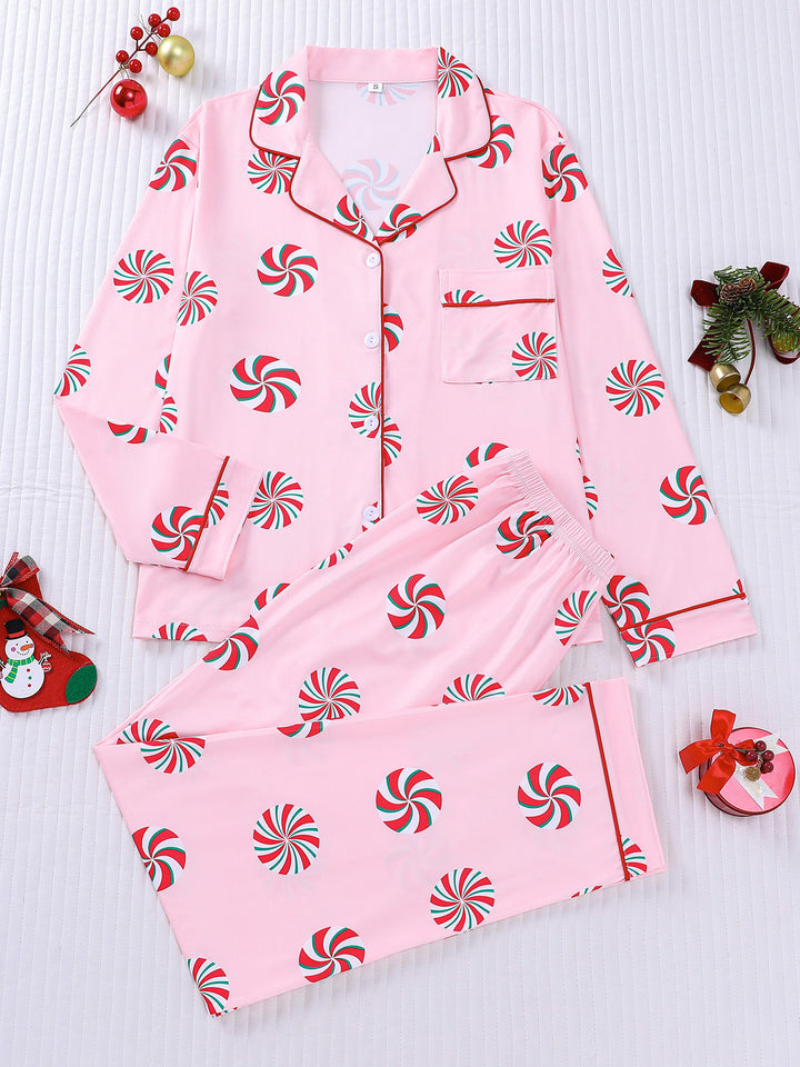 Peppermint Swirl Long Sleeve Pajama Set