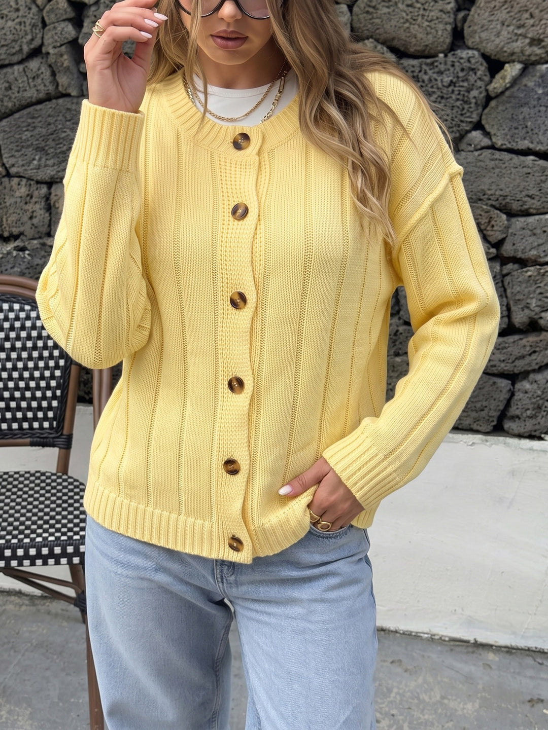 Sunny Ribbed Knit Cardigan