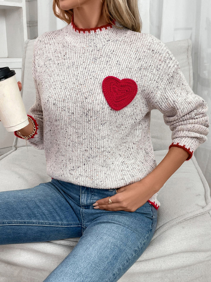 Stitched Heart Detail Sweater