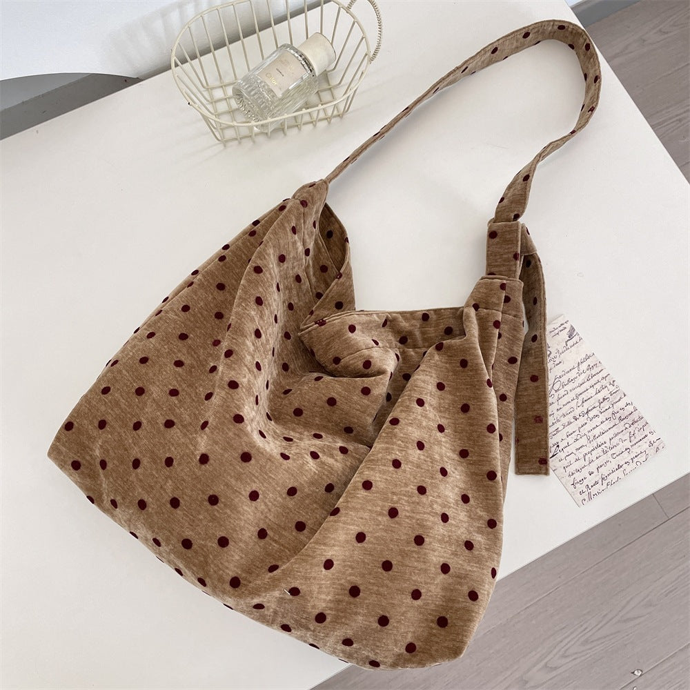 Feminine Polka Dot Slouchy Everyday Bag