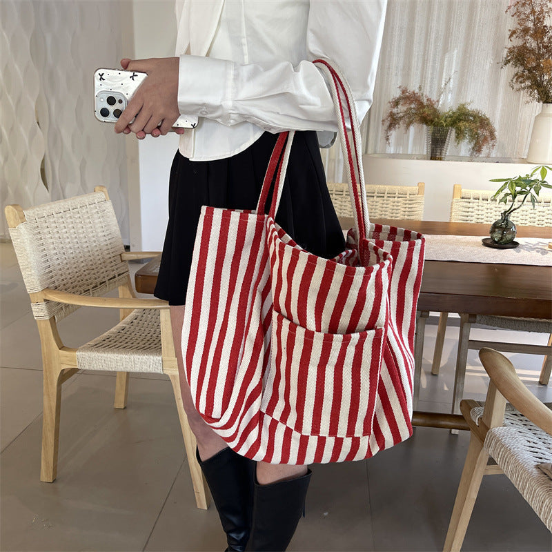 Slouchy Stripe Oversized Tote Bag