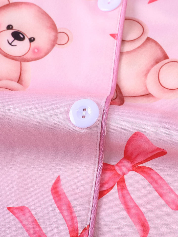 Teddy Bow Kids Long Sleeve Pajama Set