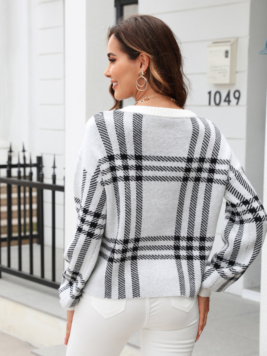 Plaid Pattern Sweater