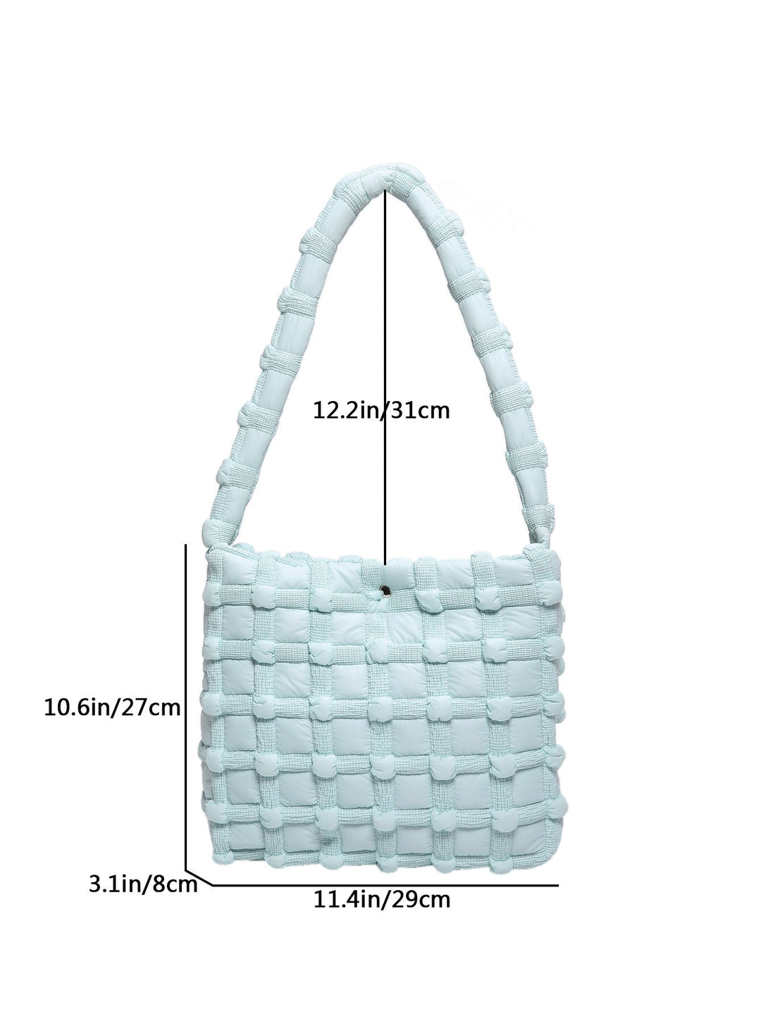 Textured Grid Puffer Shoulder Bag