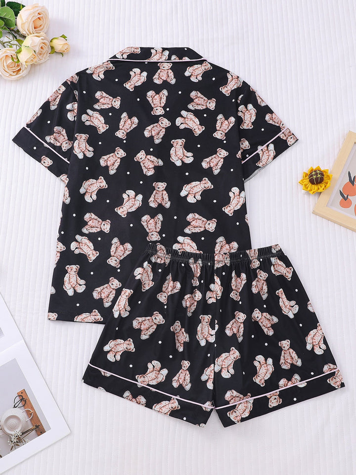 Teddy Bear Print Pajama Set