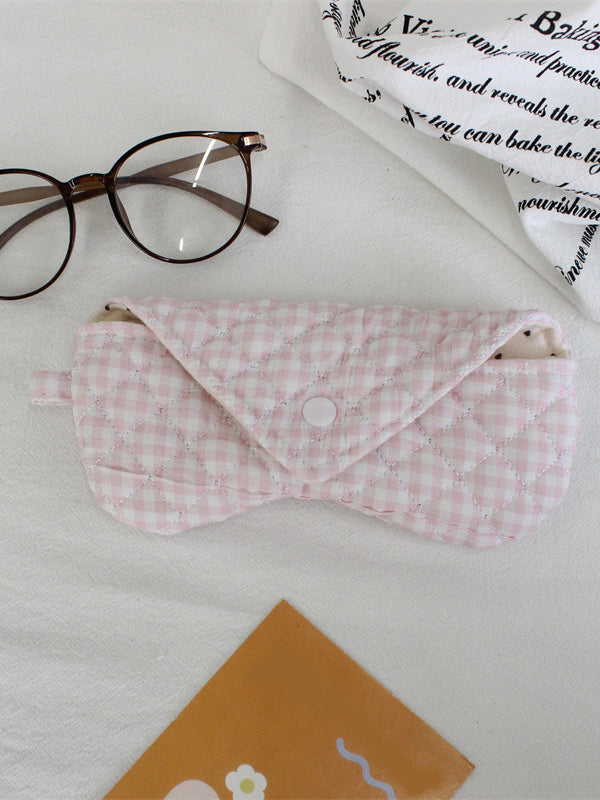 Quilted Gingham Glasses Case