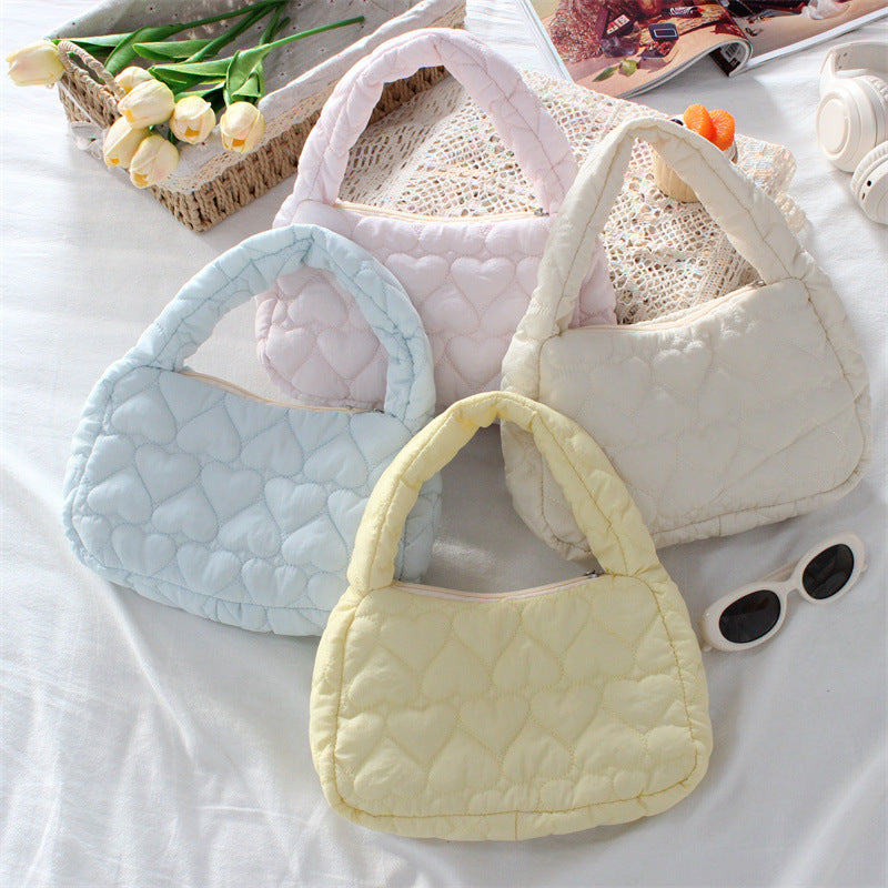 Quilted Heart Mini Tote Bag