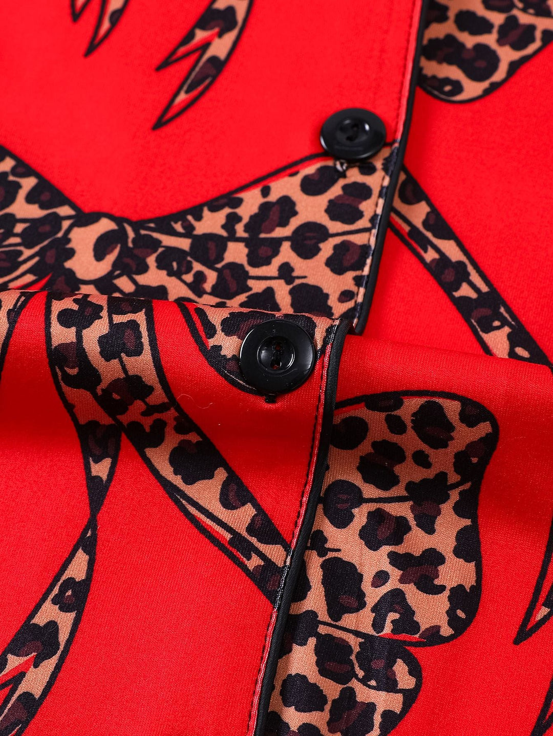 Cheetah Print Bow Pajama Set