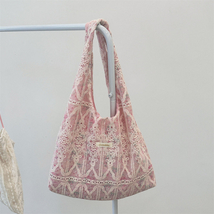Lace Detail Slouchy Shoulder Bag