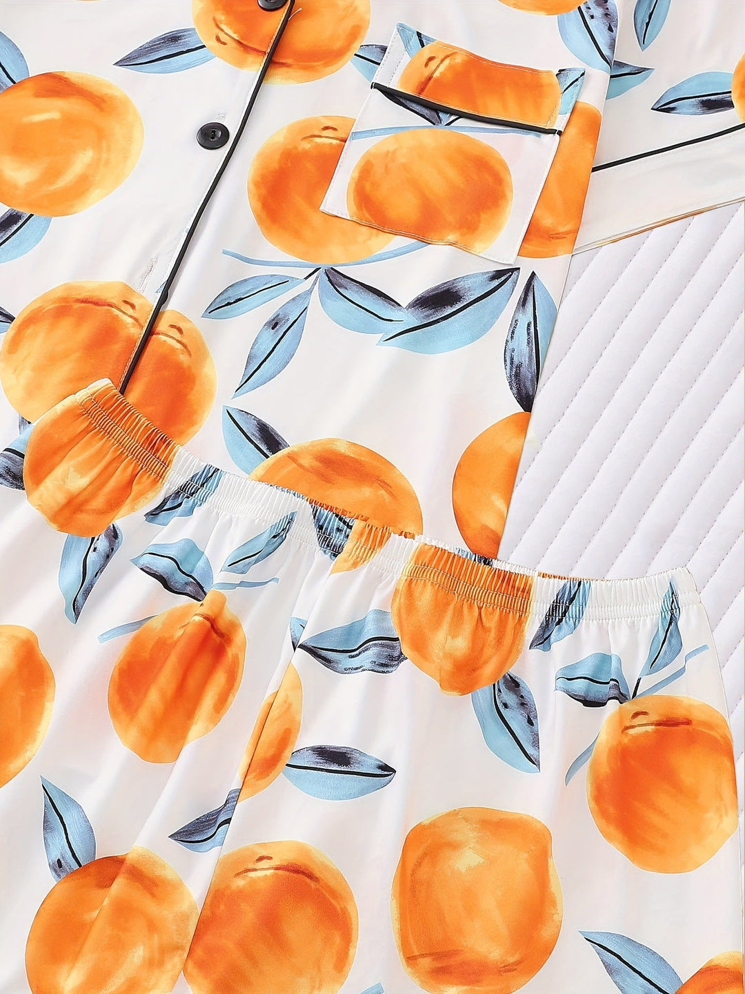 Peach Print Pajama Set