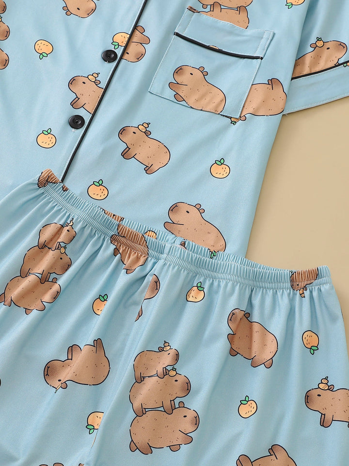 Capybara Print Pajama Set