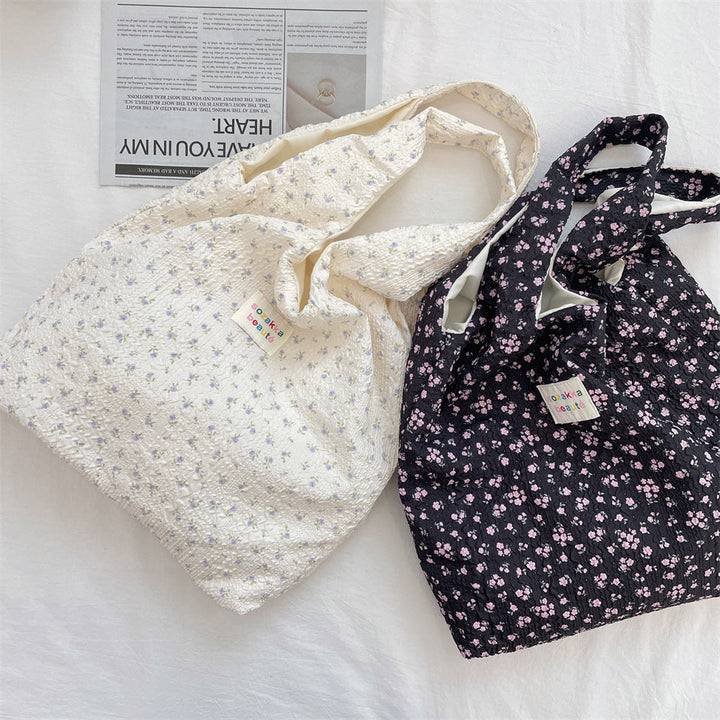 Textured Floral Tote Bag