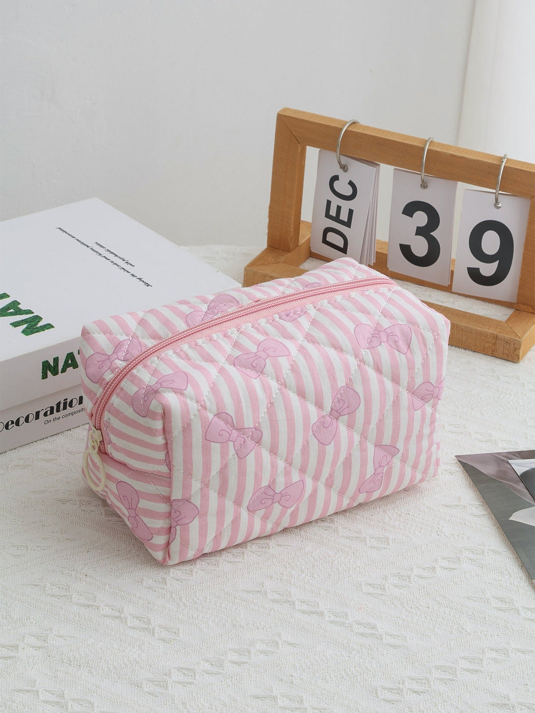 Quilted Patterned Cosmetic Bag