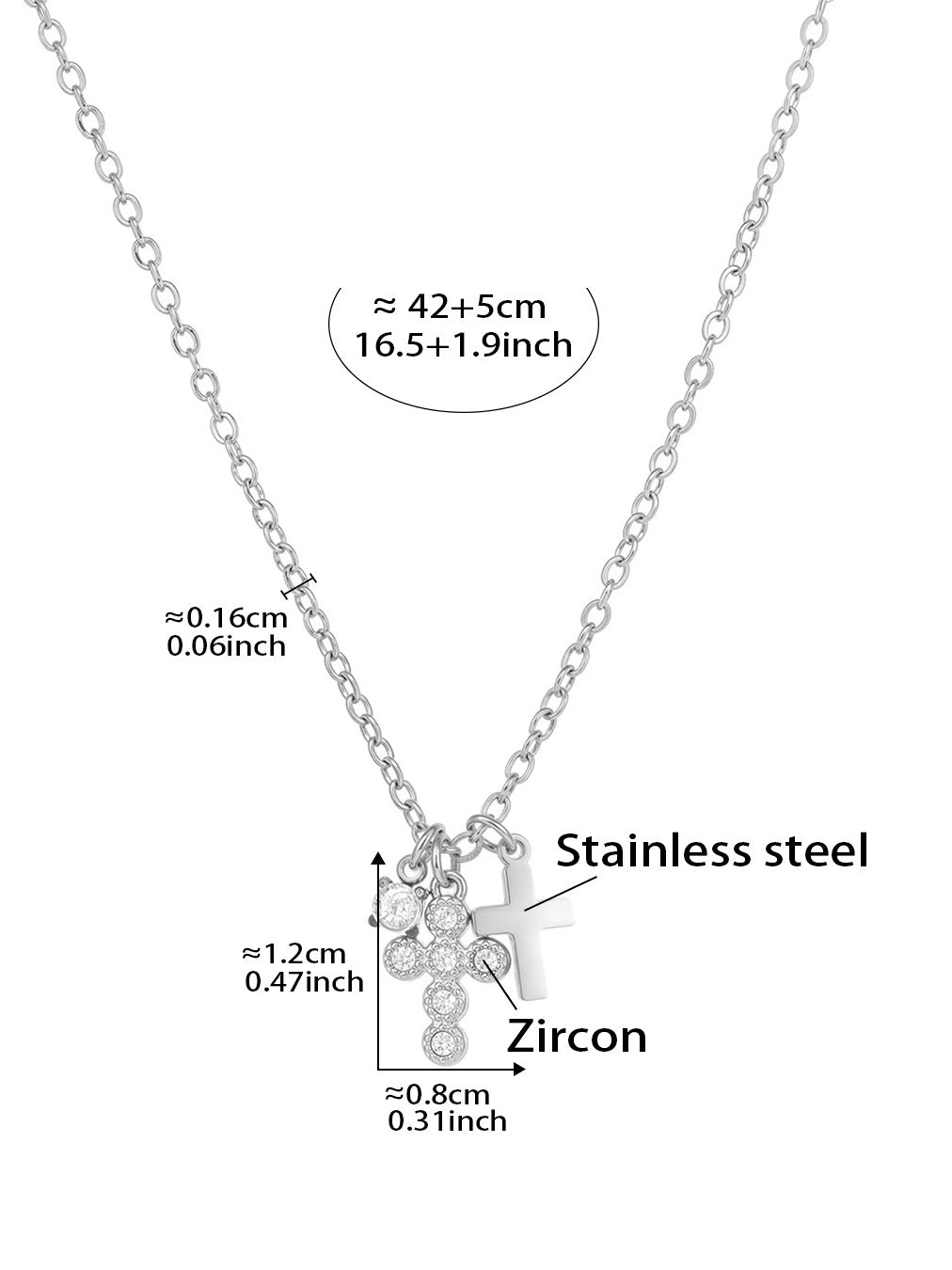 Double Cross Charm Necklace