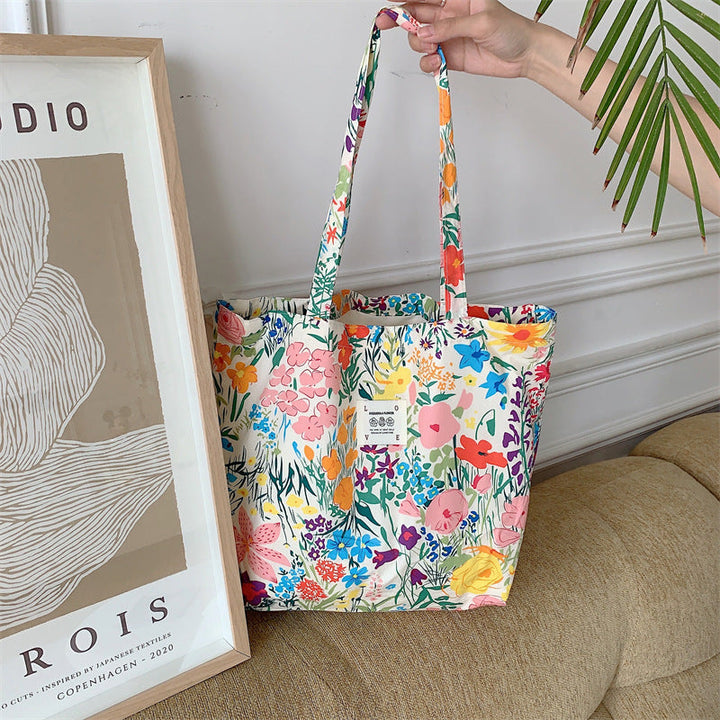 Colorful Floral Print Everyday Tote Bag