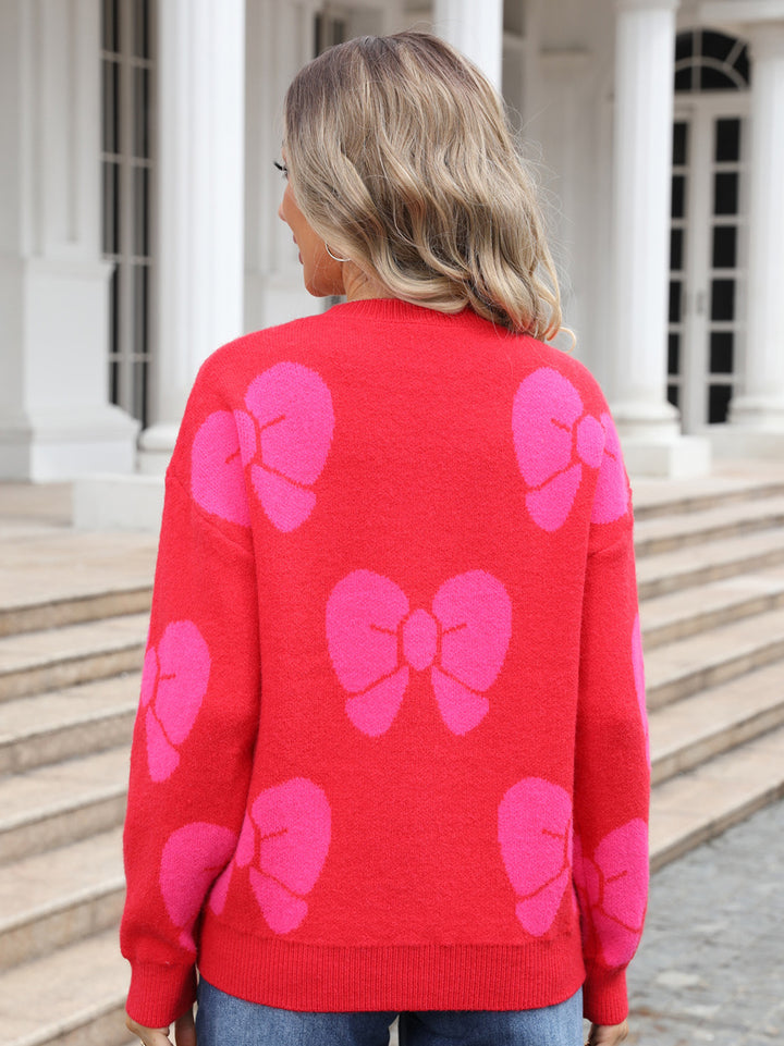 Bow Print Sweater
