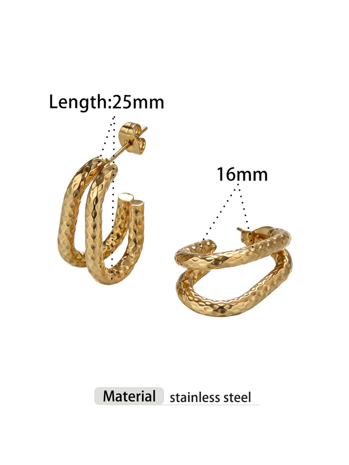 Textured Double Hoop Earrings