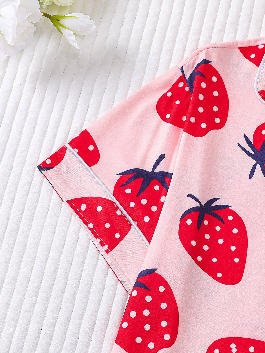 Strawberry Print Pajama Set