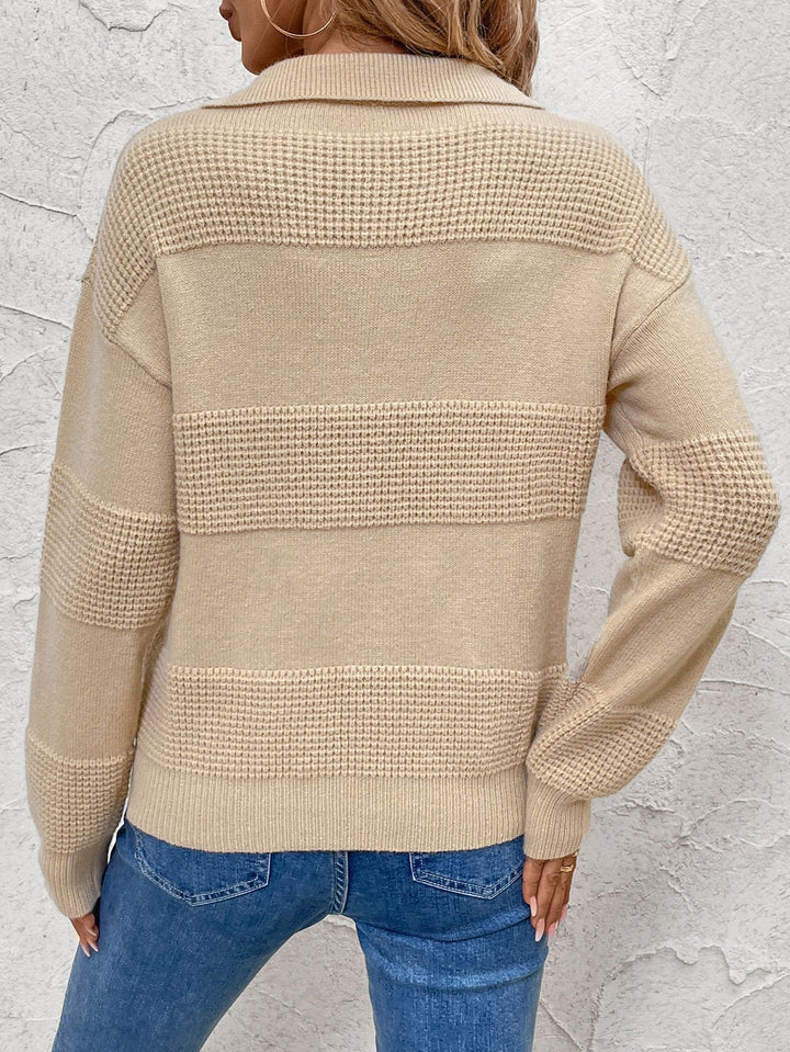 Textured Collared Sweater