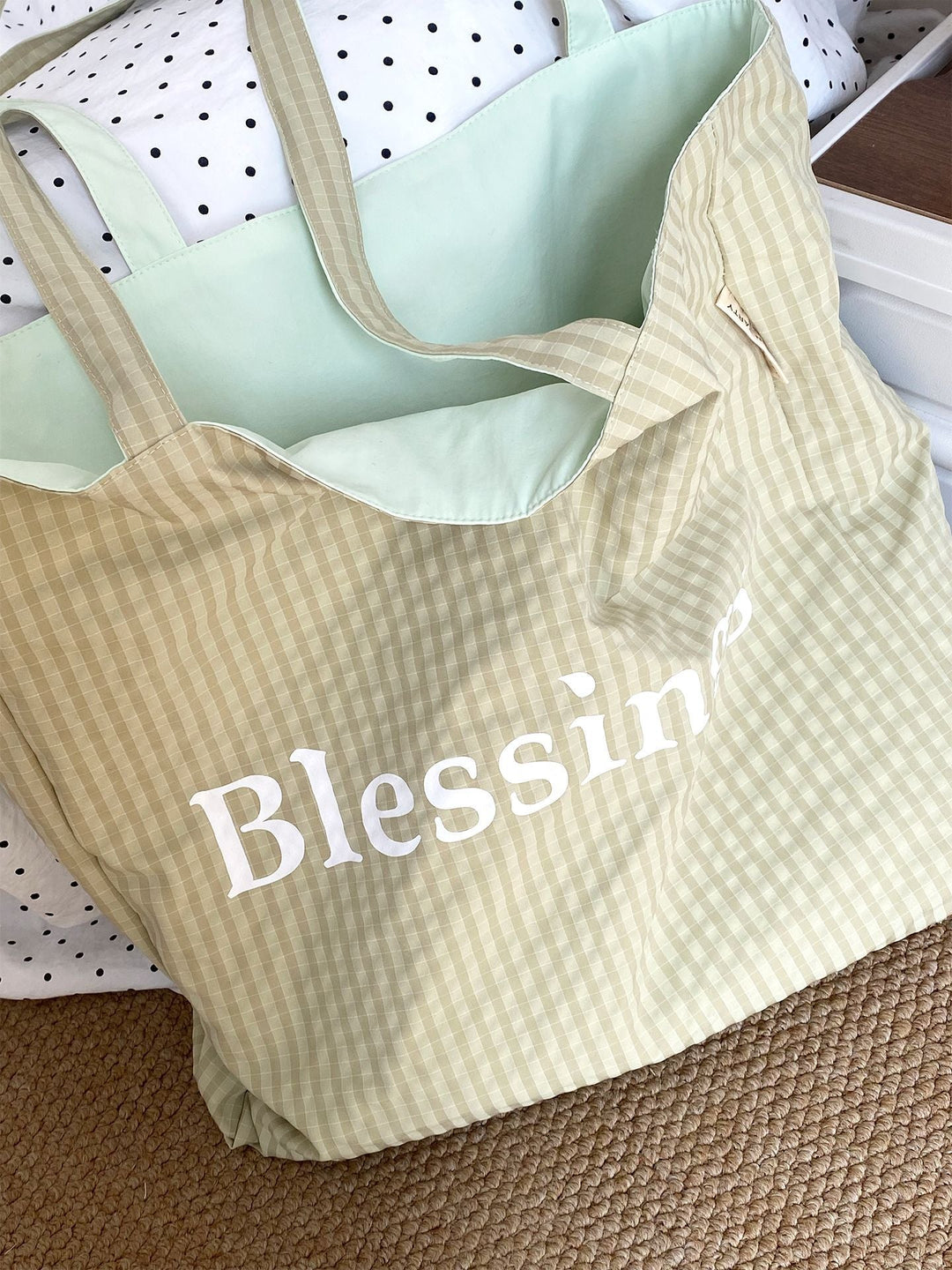 “Blessings” Reversible Stripe Everyday Carryall Tote