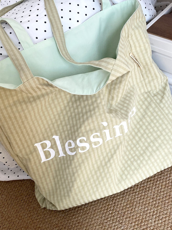 “Blessings” Reversible Stripe Everyday Carryall Tote