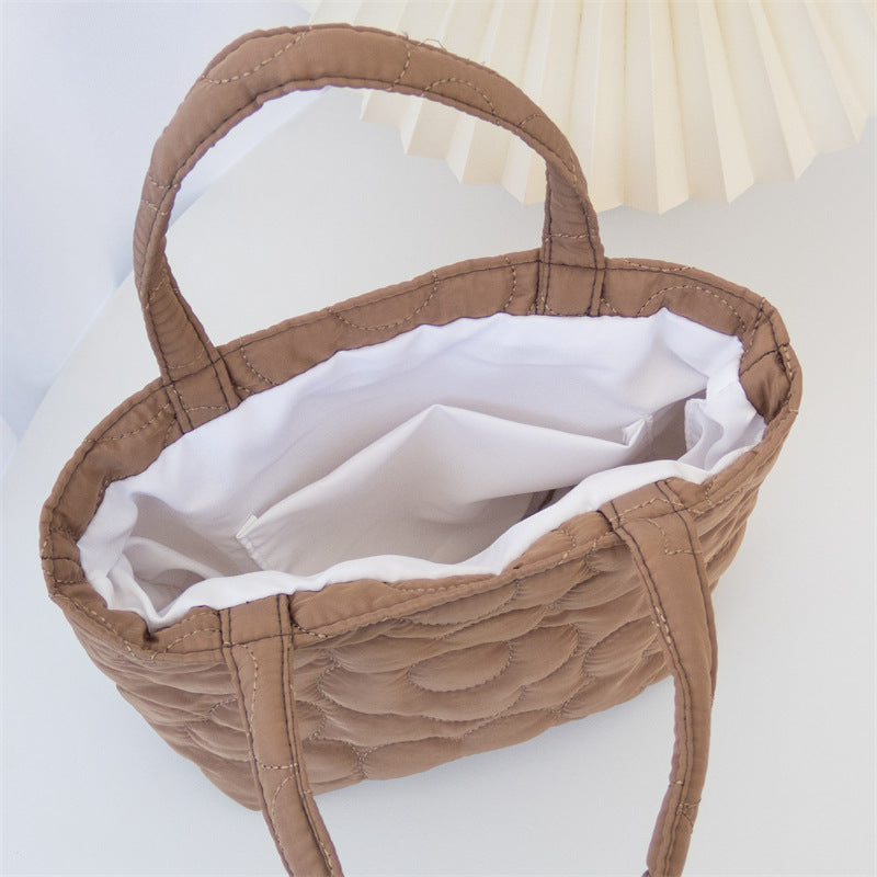 Pastel Quilted Flower Mini Tote Bag
