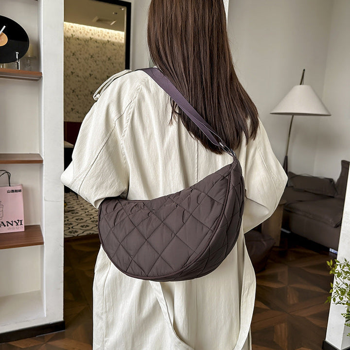 Quilted Crescent Shoulder Bag