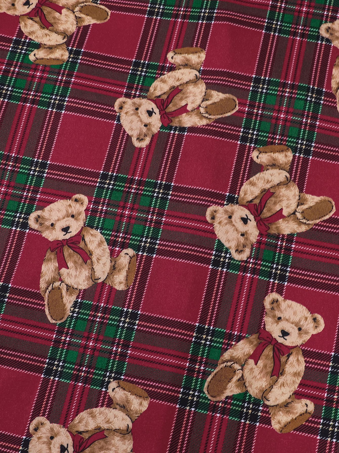 Teddy Tartan Long Sleeve Pajama Set